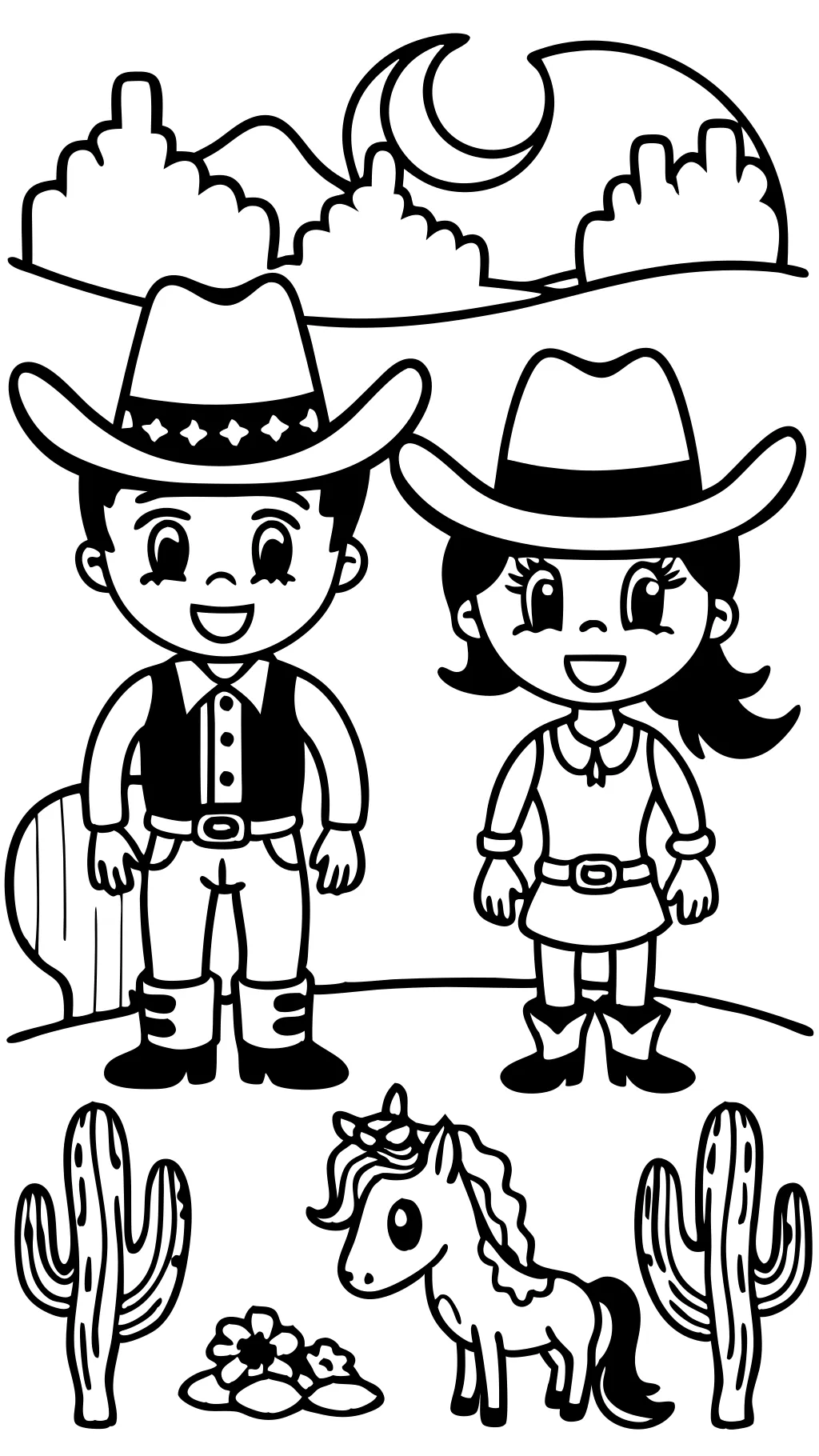 cowboy and cowgirl coloring pages